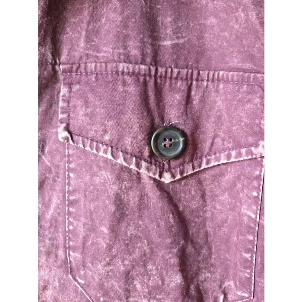 EUC LIKE NEW ZENANA ACID WASH AUBERGINE LONGSLEEVES BUTTONED SHIRT SIZE M - Picture 8 of 15